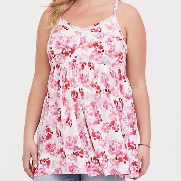 torrid Tops - Torrid Floral Smocked Challis Cami SZ 0X EUC